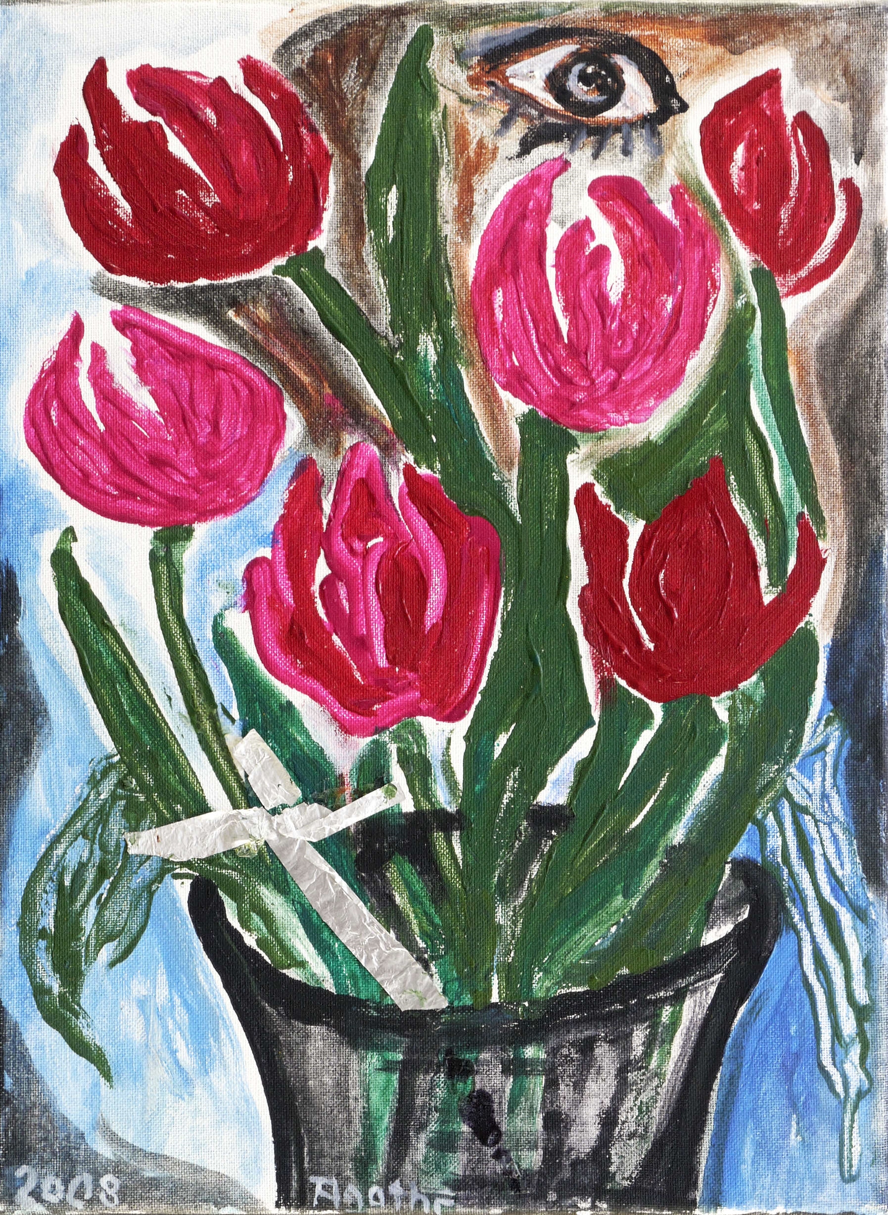 Tulpenstrauss mit Kreuz Tulpenstrauss mit Kreuz