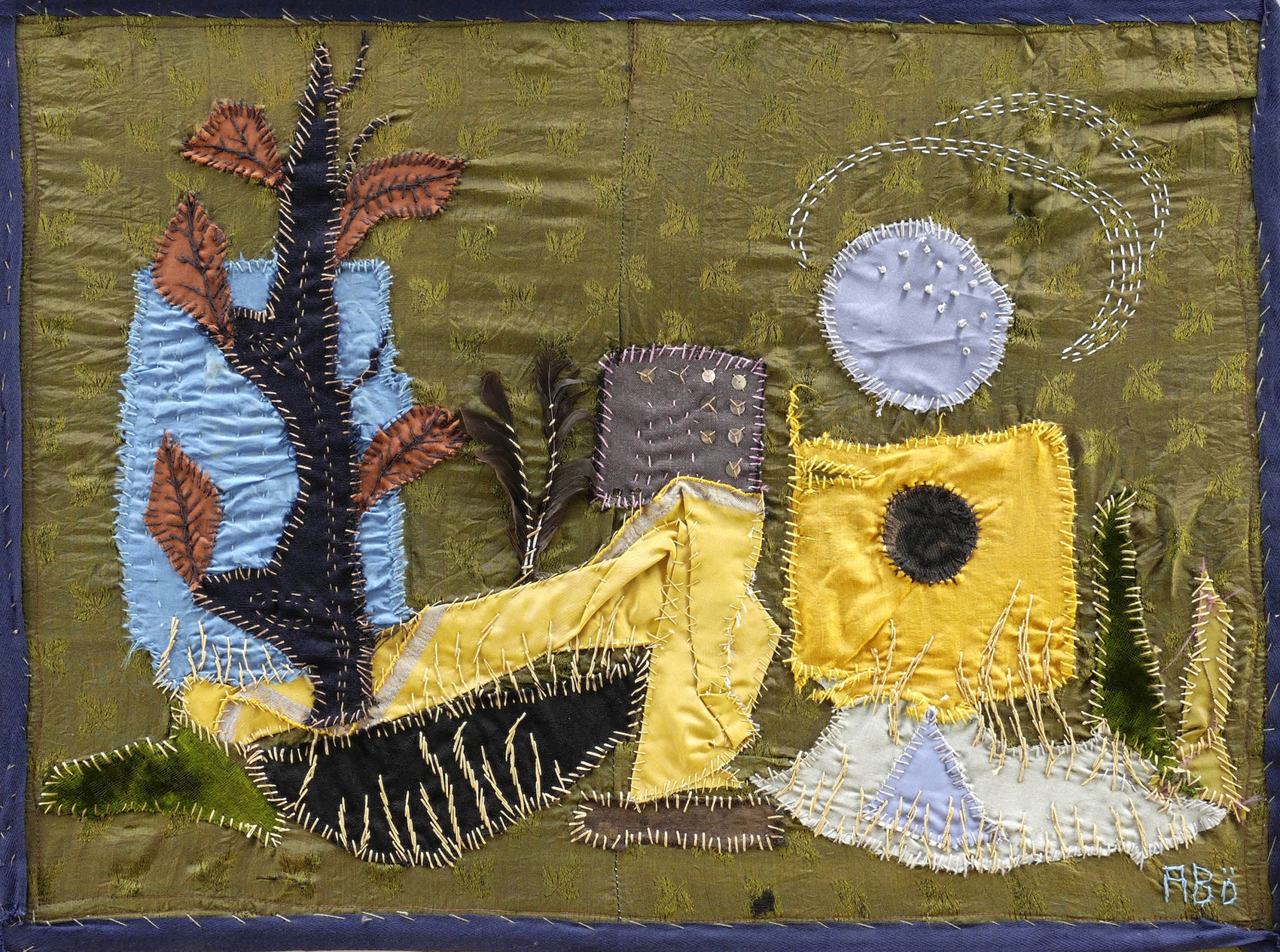 Landschaft auf grünem Grund Landschaft auf grünem Grund