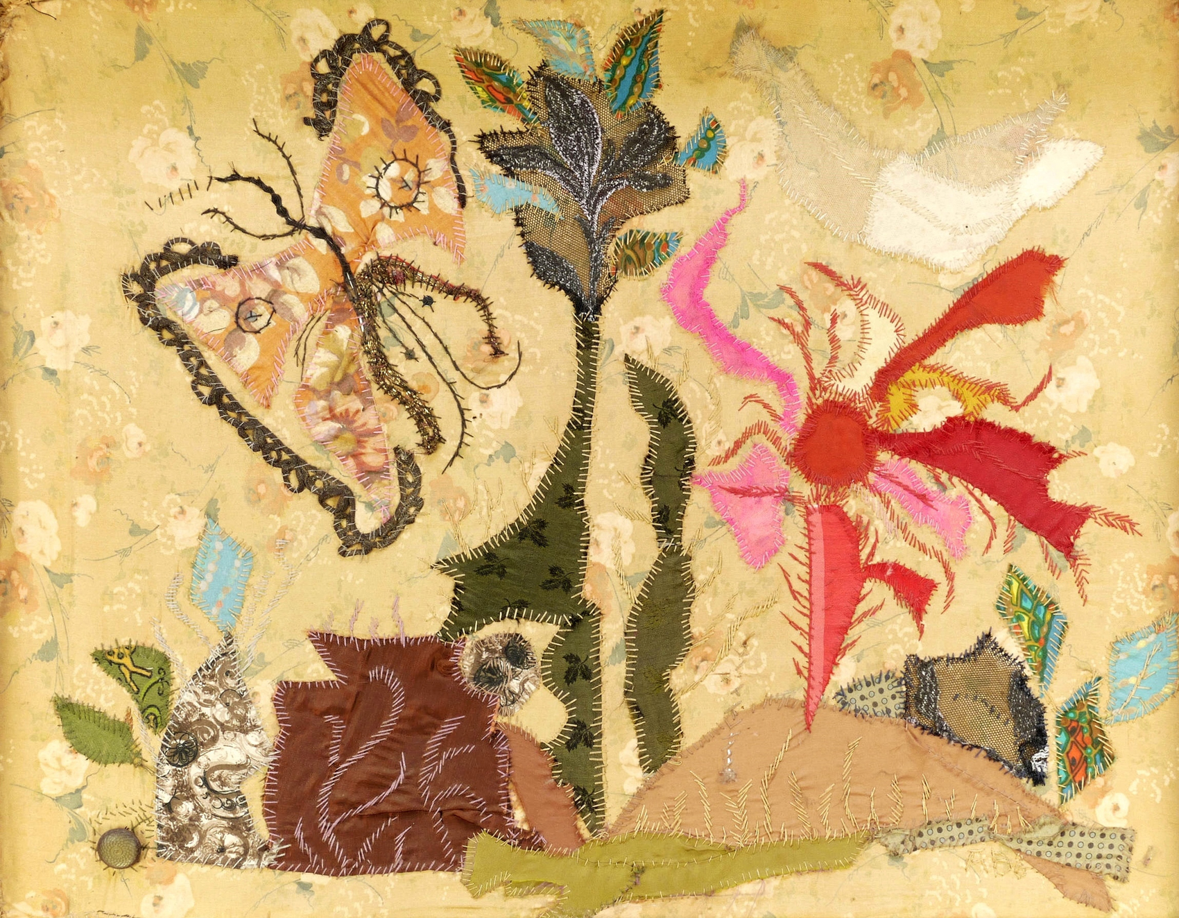 Schmetterling, Vogel und Blumen Schmetterling, Vogel und Blumen