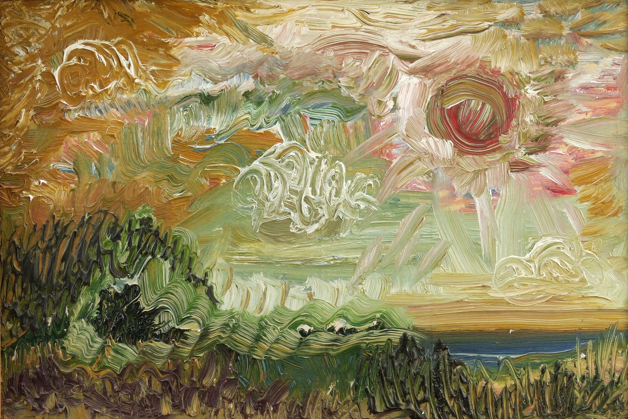 Weite Landschaft mit Sonne Weite Landschaft mit Sonne