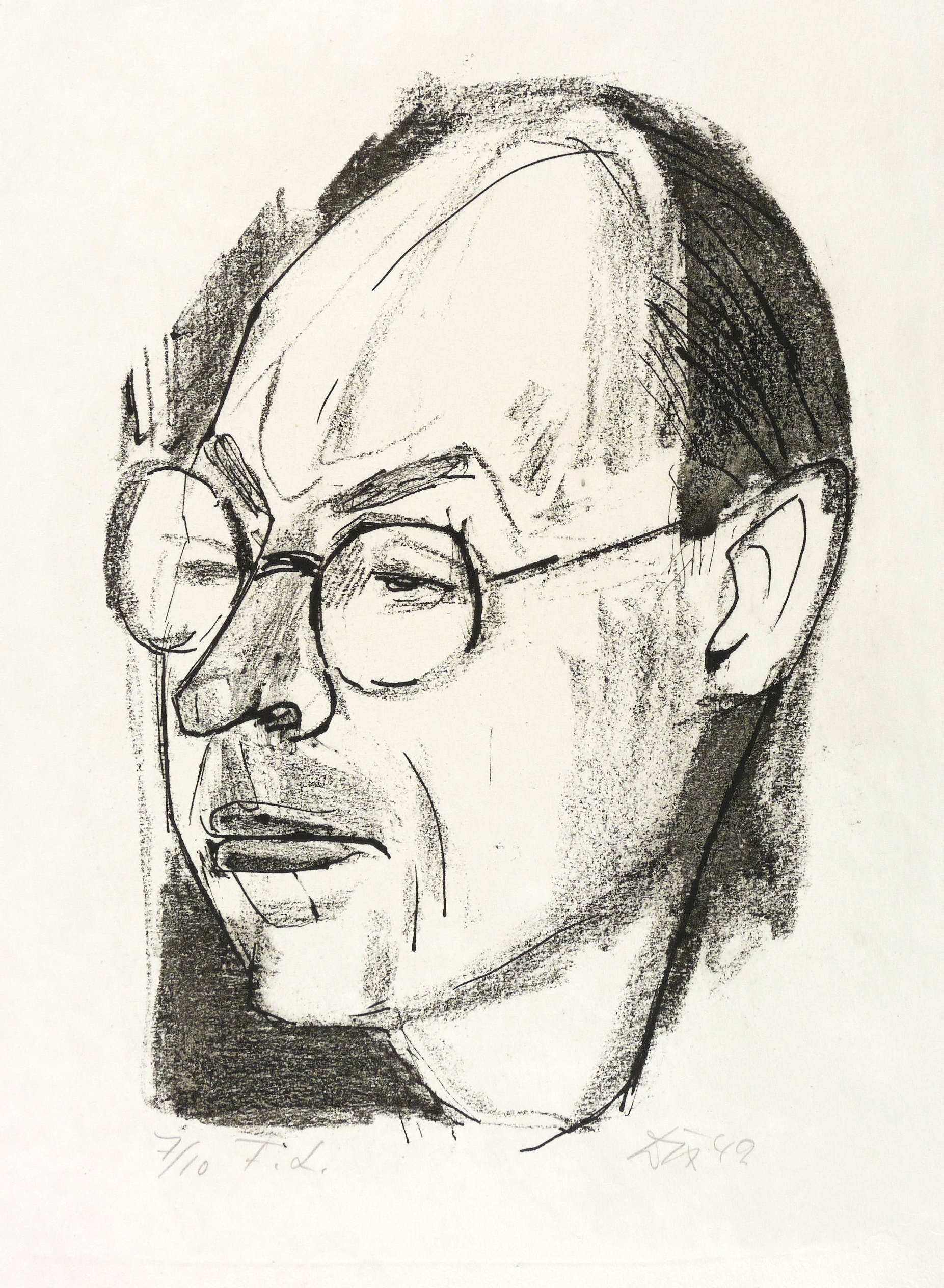 Bildnis Dr. Fritz Löffler (Kopf) Bildnis Dr. Fritz Löffler (Kopf)