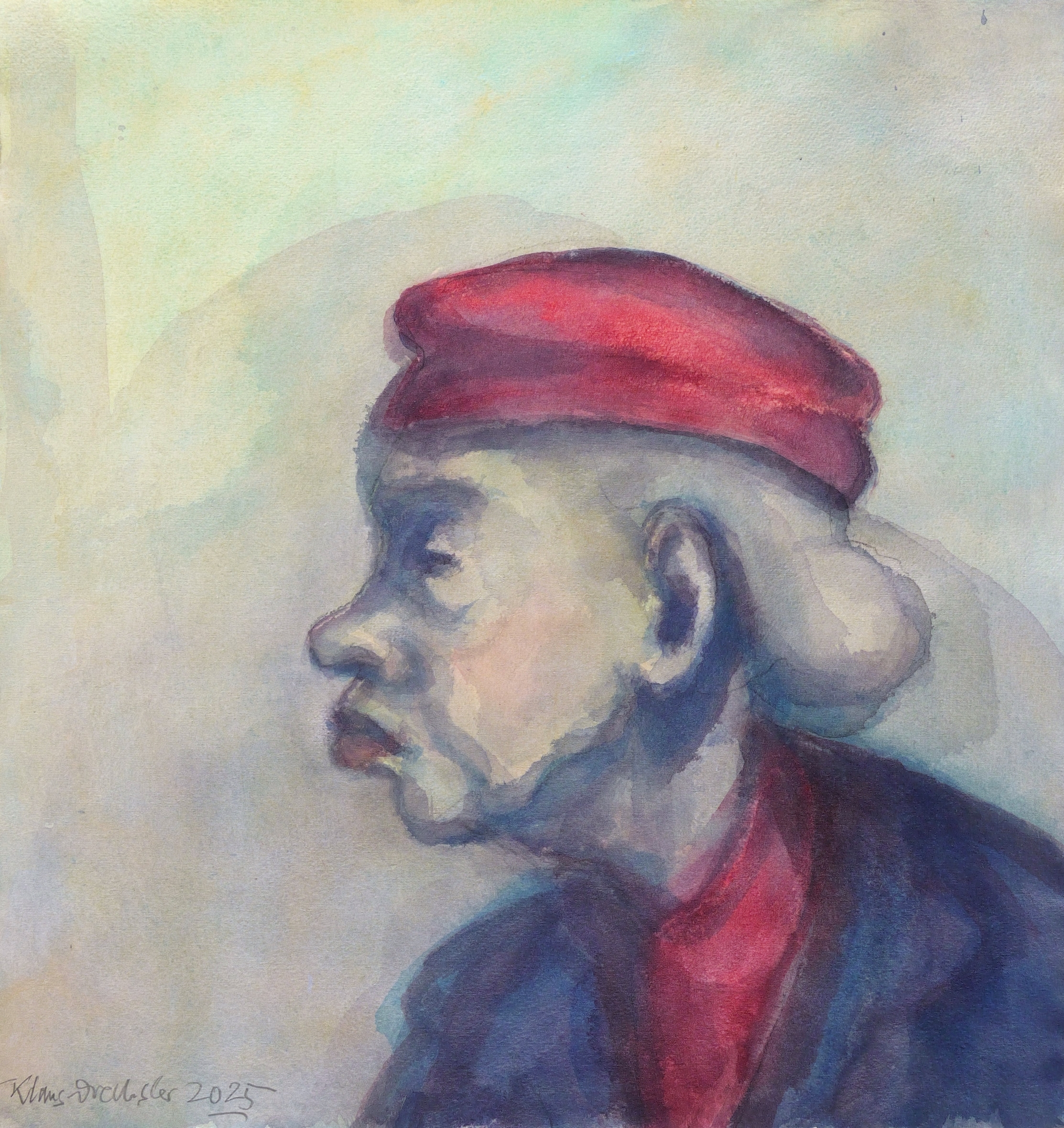 Alte Dame mit roten Käppi (Erinnerung an Charlotte)