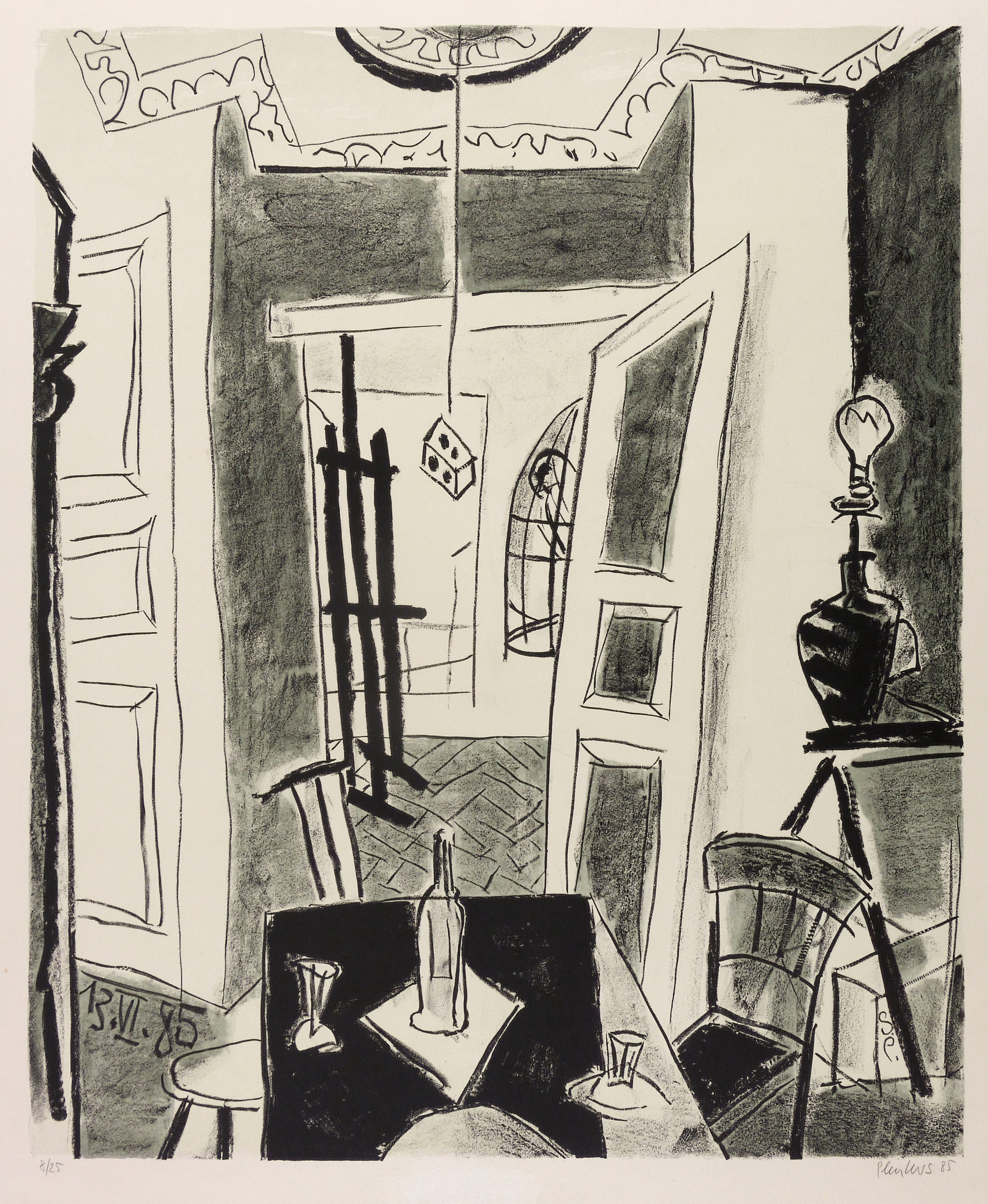 Atelier mit Vogelkäfig
