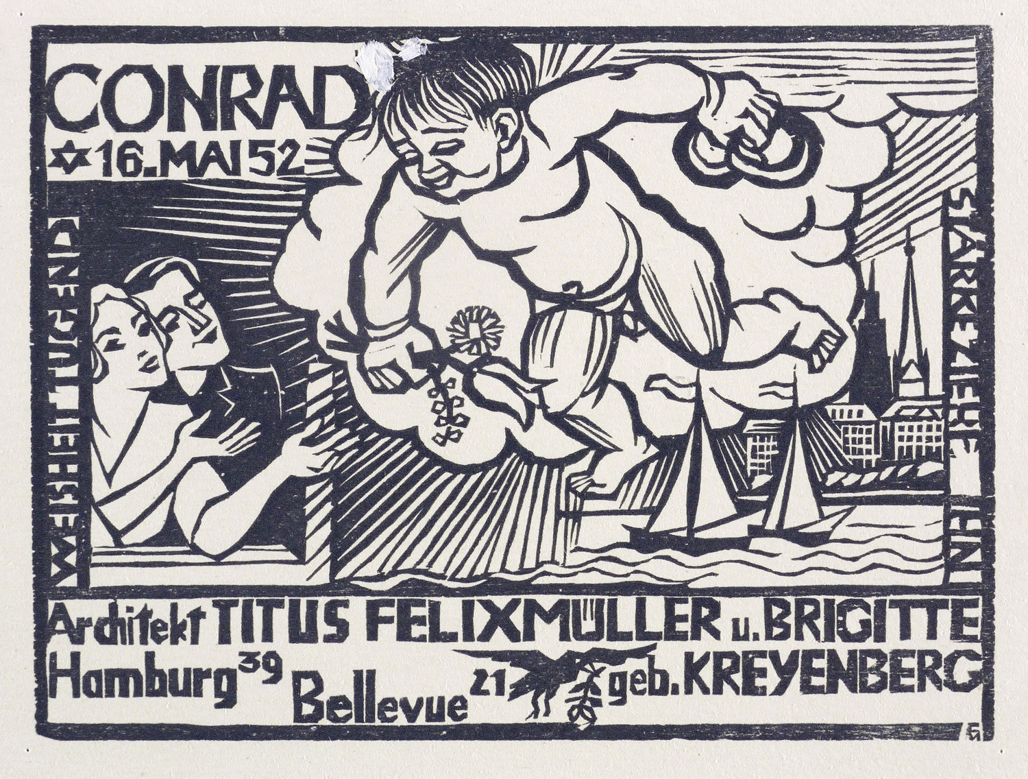 Geburtsanzeige für Conrad Felixmüller Geburtsanzeige für Conrad Felixmüller